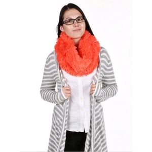 Fringed Soft Fur Infinity Scarf